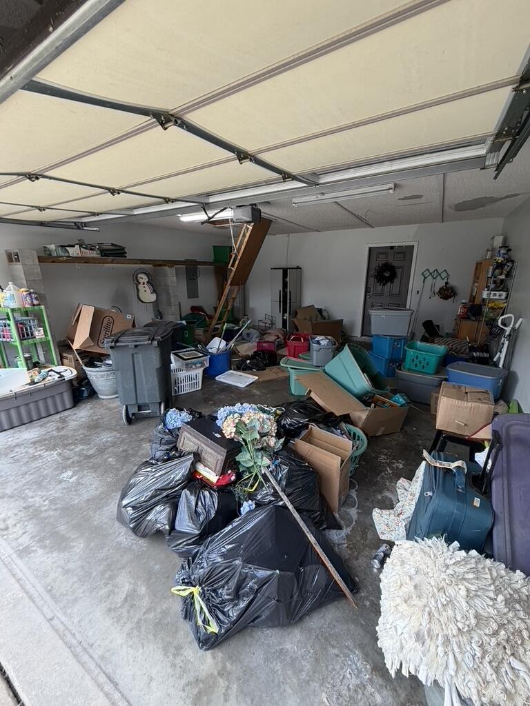 Garage packed for a cleanout