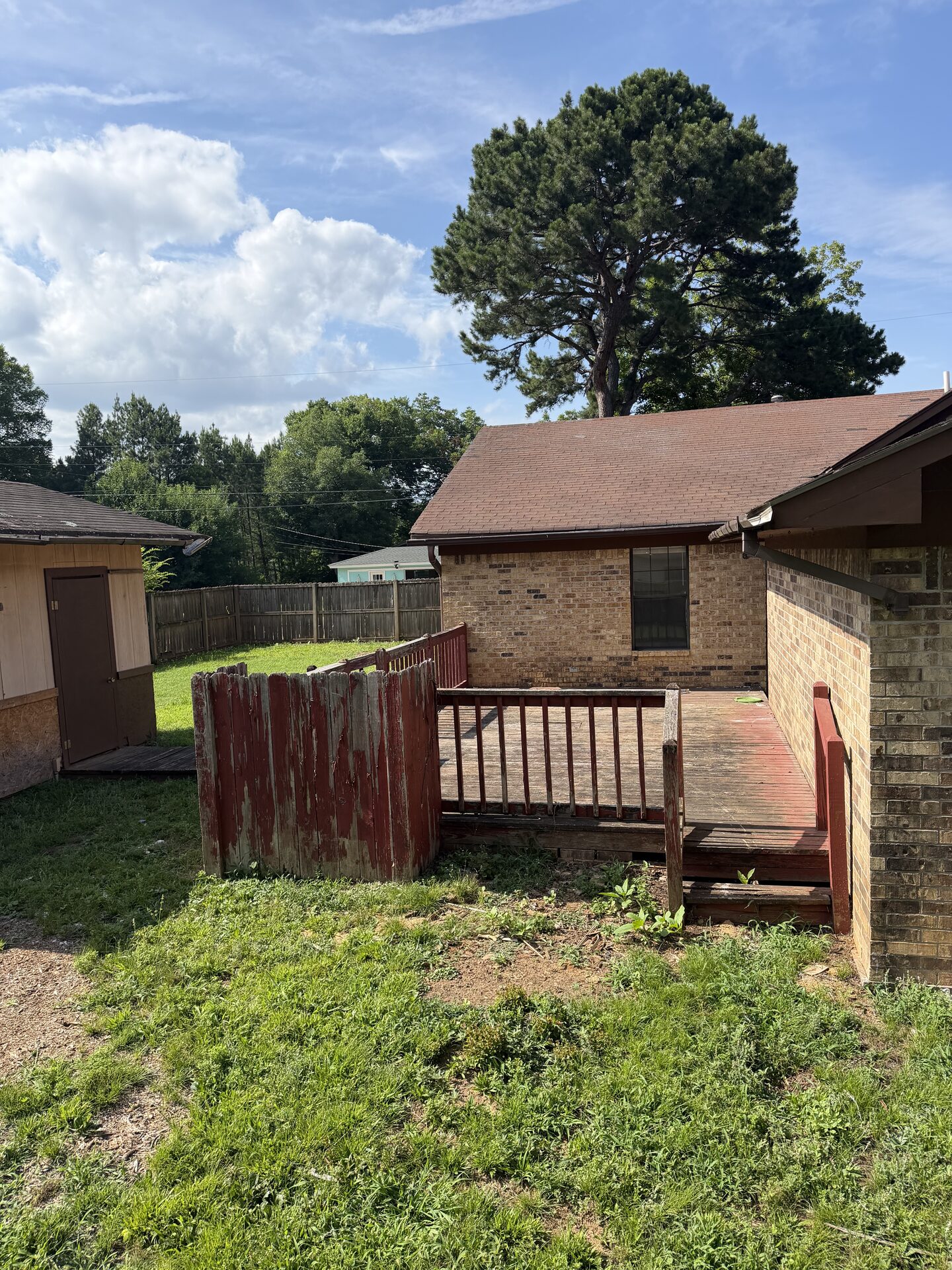 Deck before demolition at a Russellville home