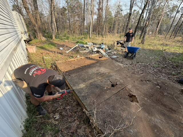 Deck demolition in progress