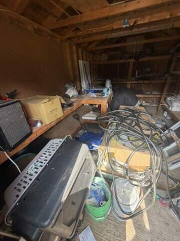 Interior of a shed before demolition
