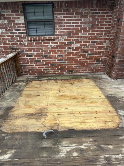 Deck cleared after hot tub removal