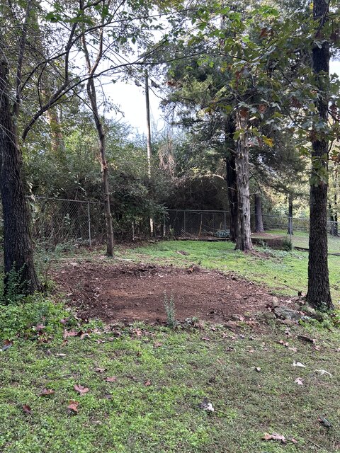 Cleared site after shed demolition